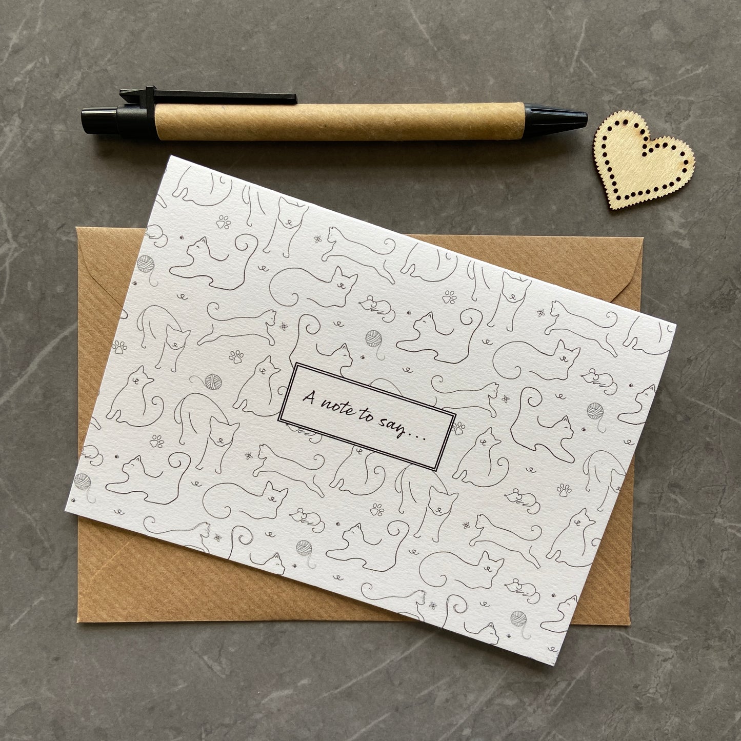 Cat Pattern Note Cards