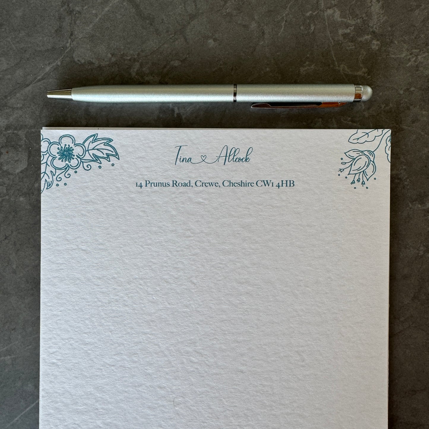 Personalised Floral Writing Paper Set