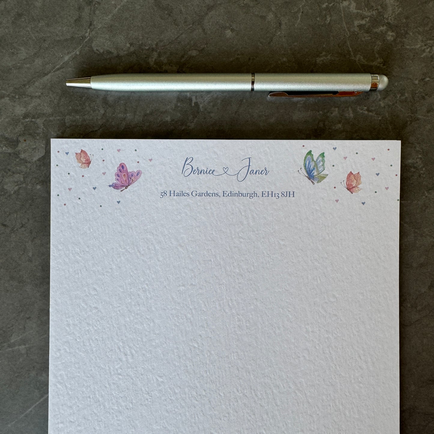 Personalised Butterfly Writing Paper
