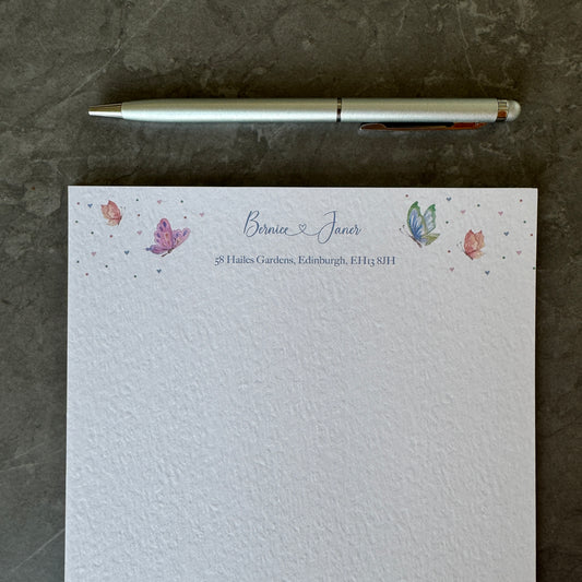 Personalised Butterfly Writing Paper