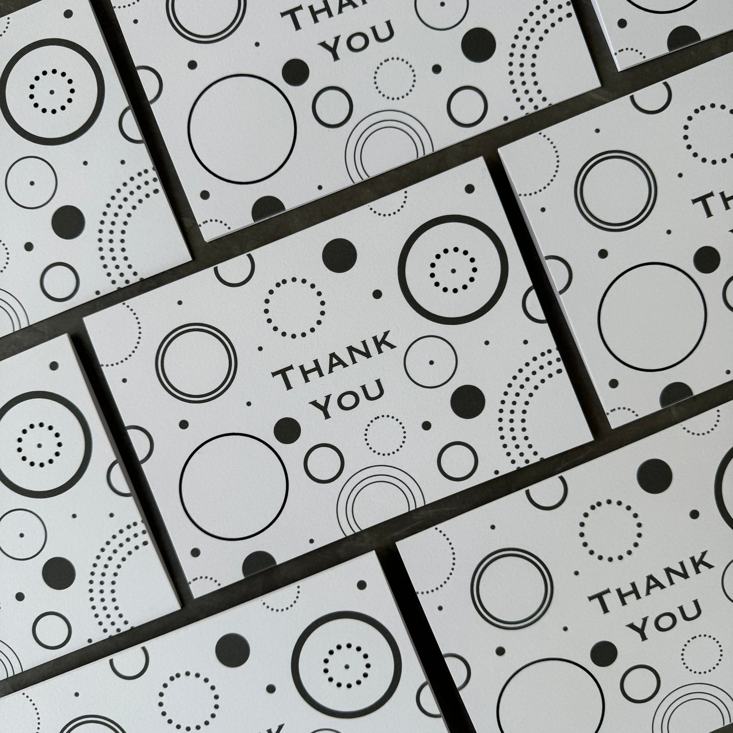 Thank You Note Card set - Circles and Dots Pattern