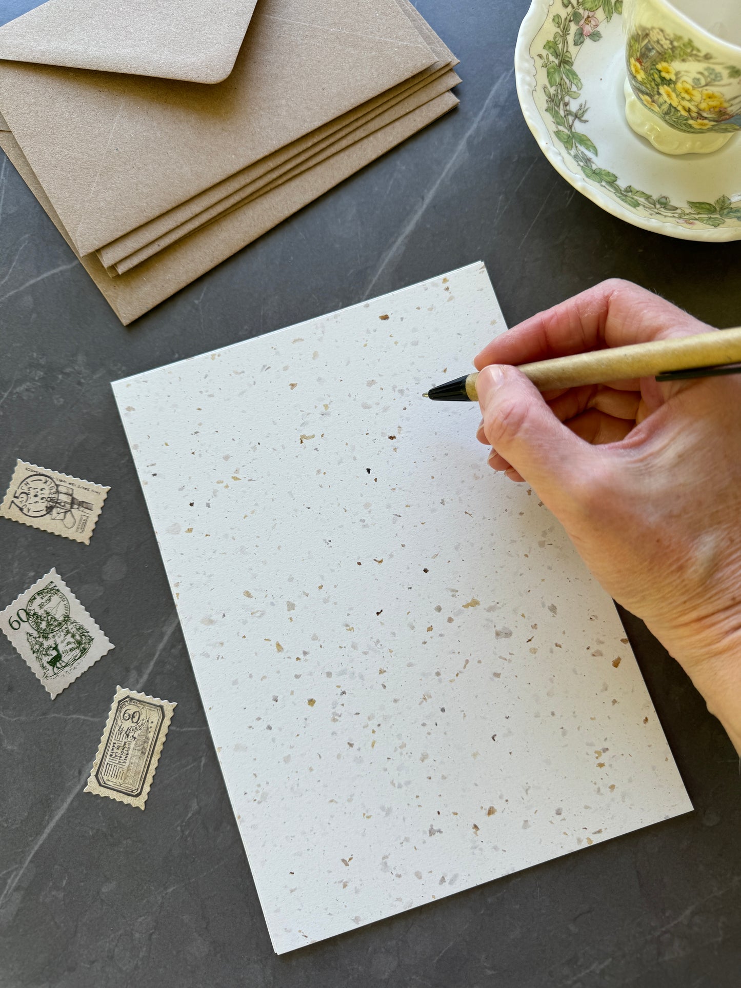 Coffee waste writing paper