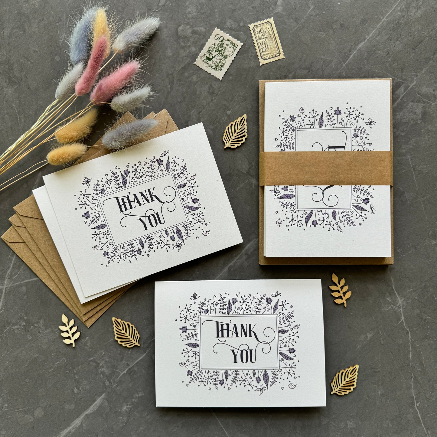 Thank You Note Cards - Lavender Florals