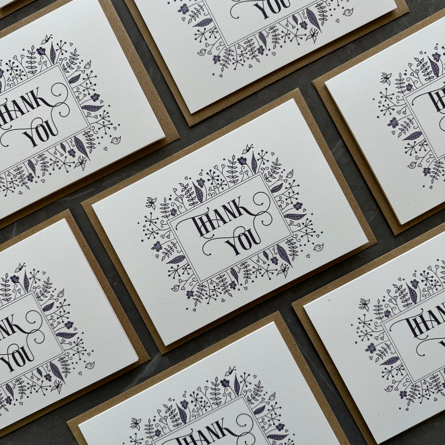 Thank You Note Cards - Lavender Florals