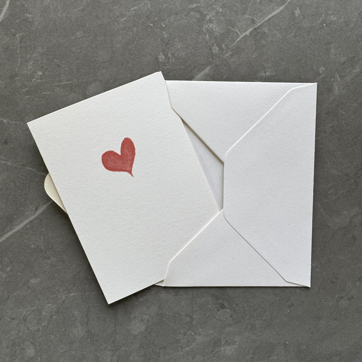 Small note cards with red watercolour love heart