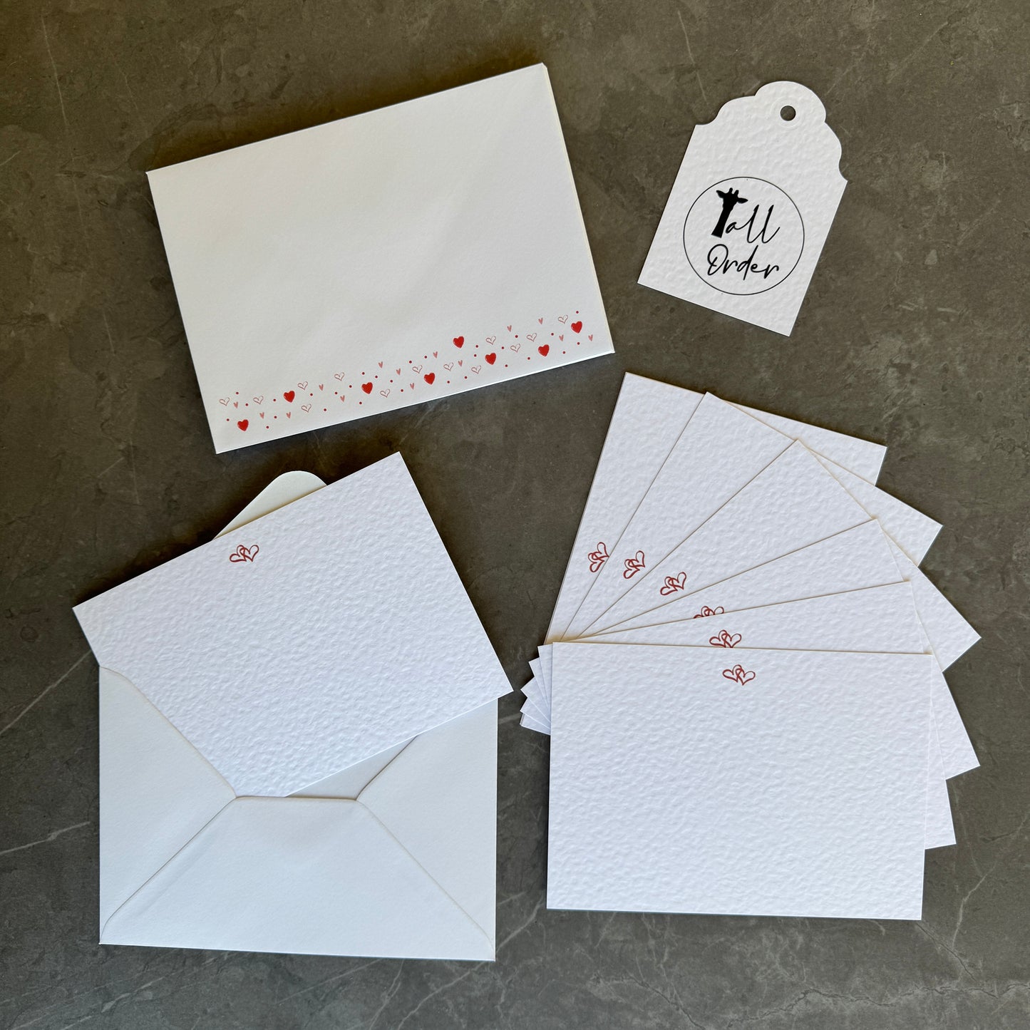 Linked Hearts Note Cards
