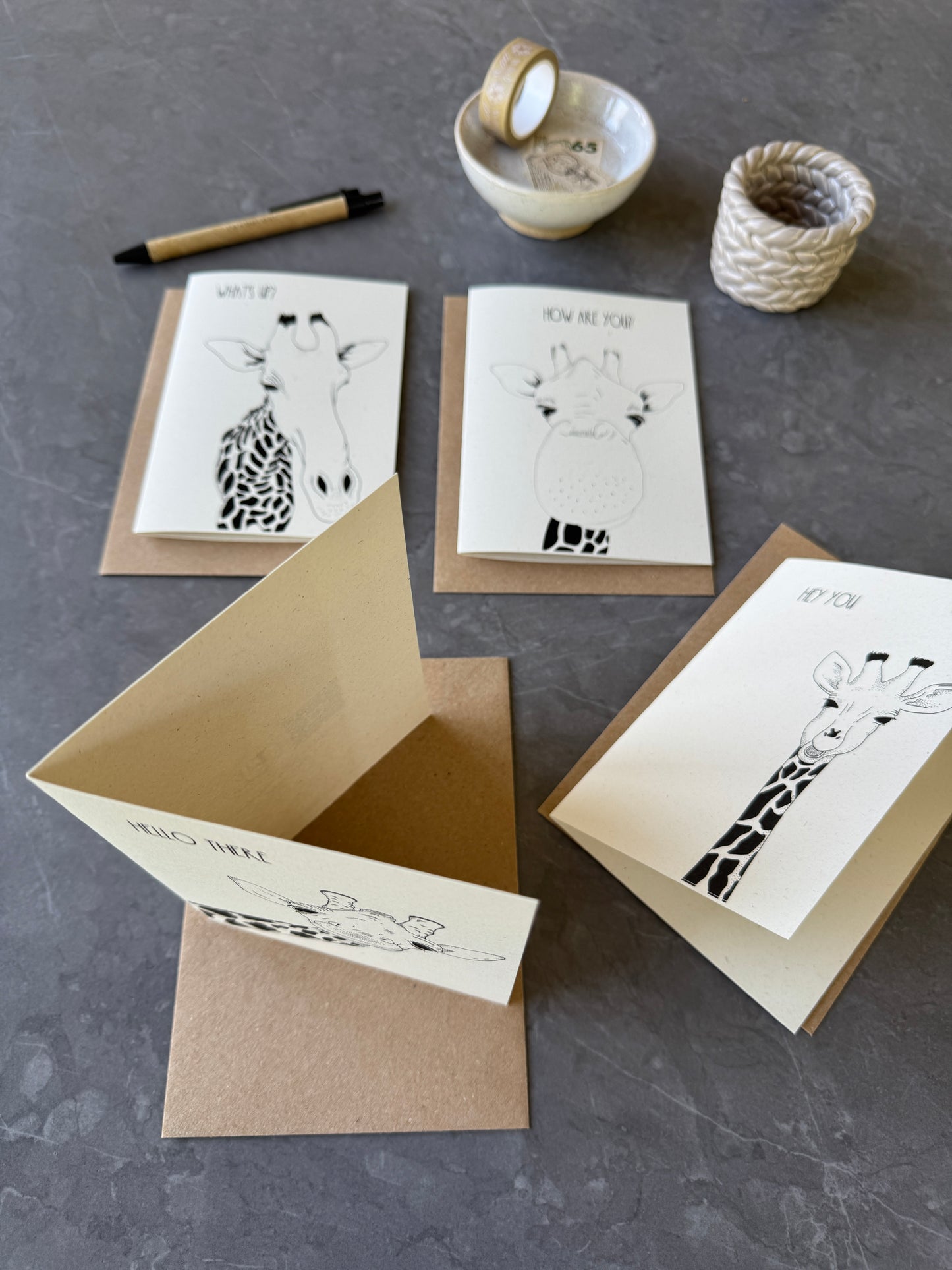 Quirky Giraffe Note Cards