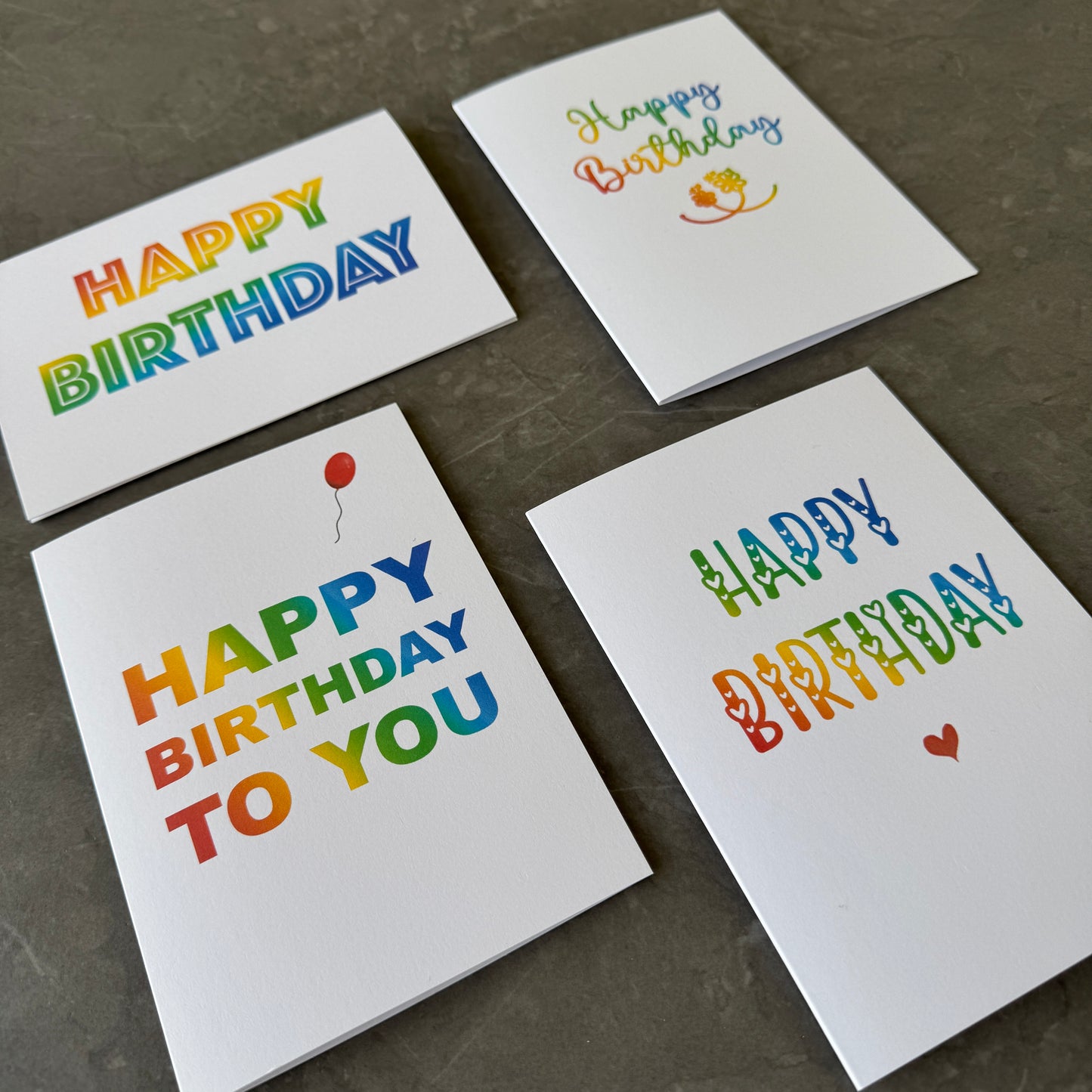 Pack of Rainbow Birthday Cards