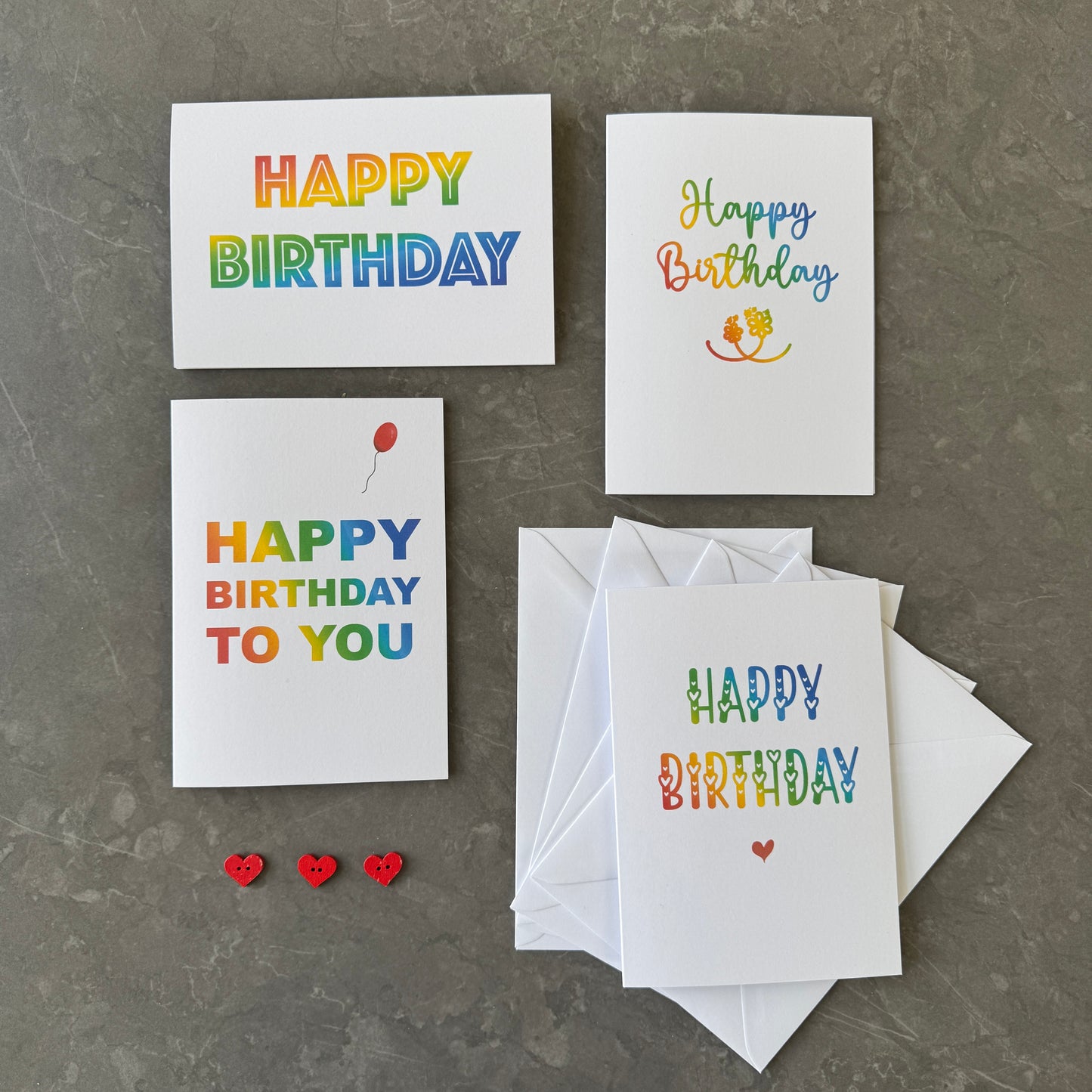 Pack of Rainbow Birthday Cards