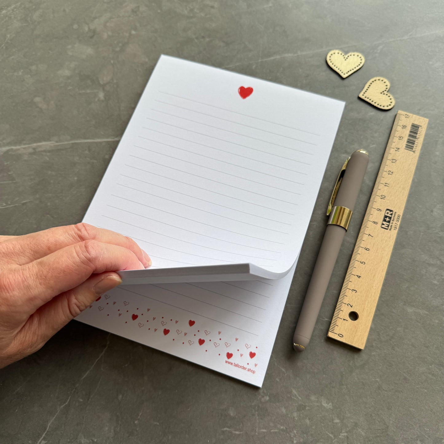 A5 Red Love Heart Notepad
