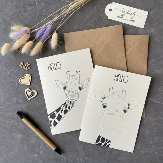 Pack of 2 Giraffe Greeting Cards