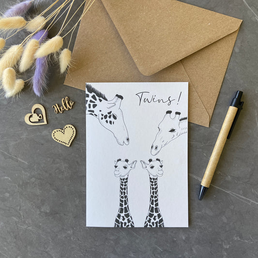 Twins baby card