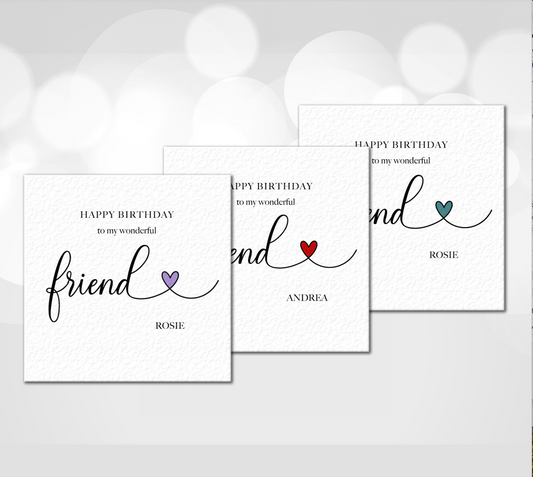 Personalised Friend Birthday Card
