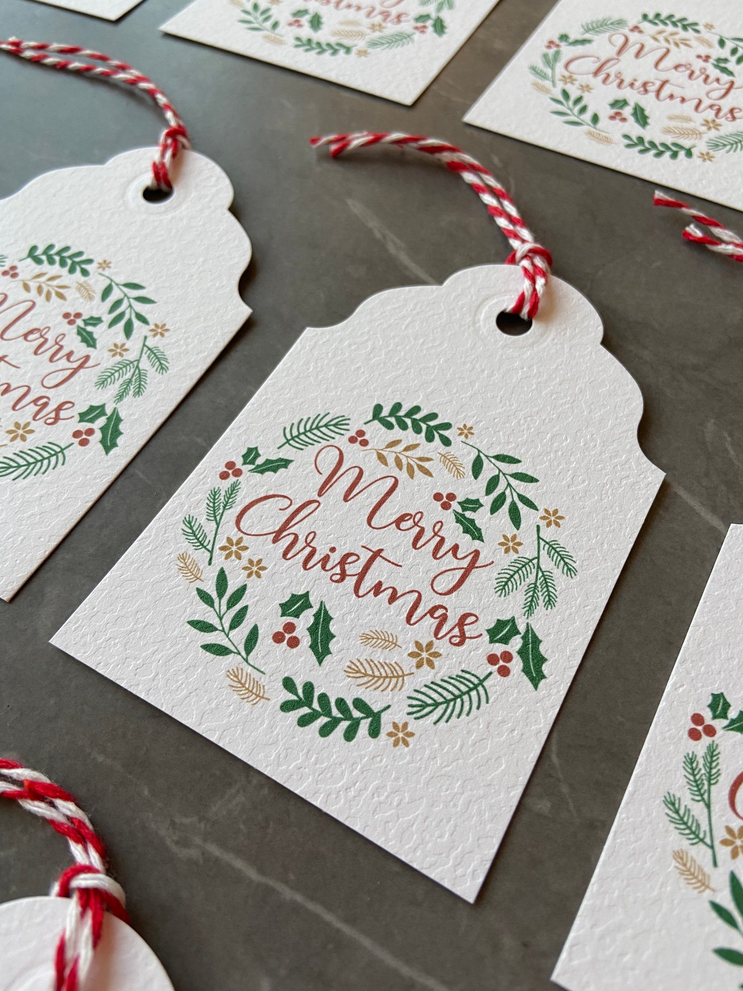 Christmas Wreath Gift Tags - bag of 6