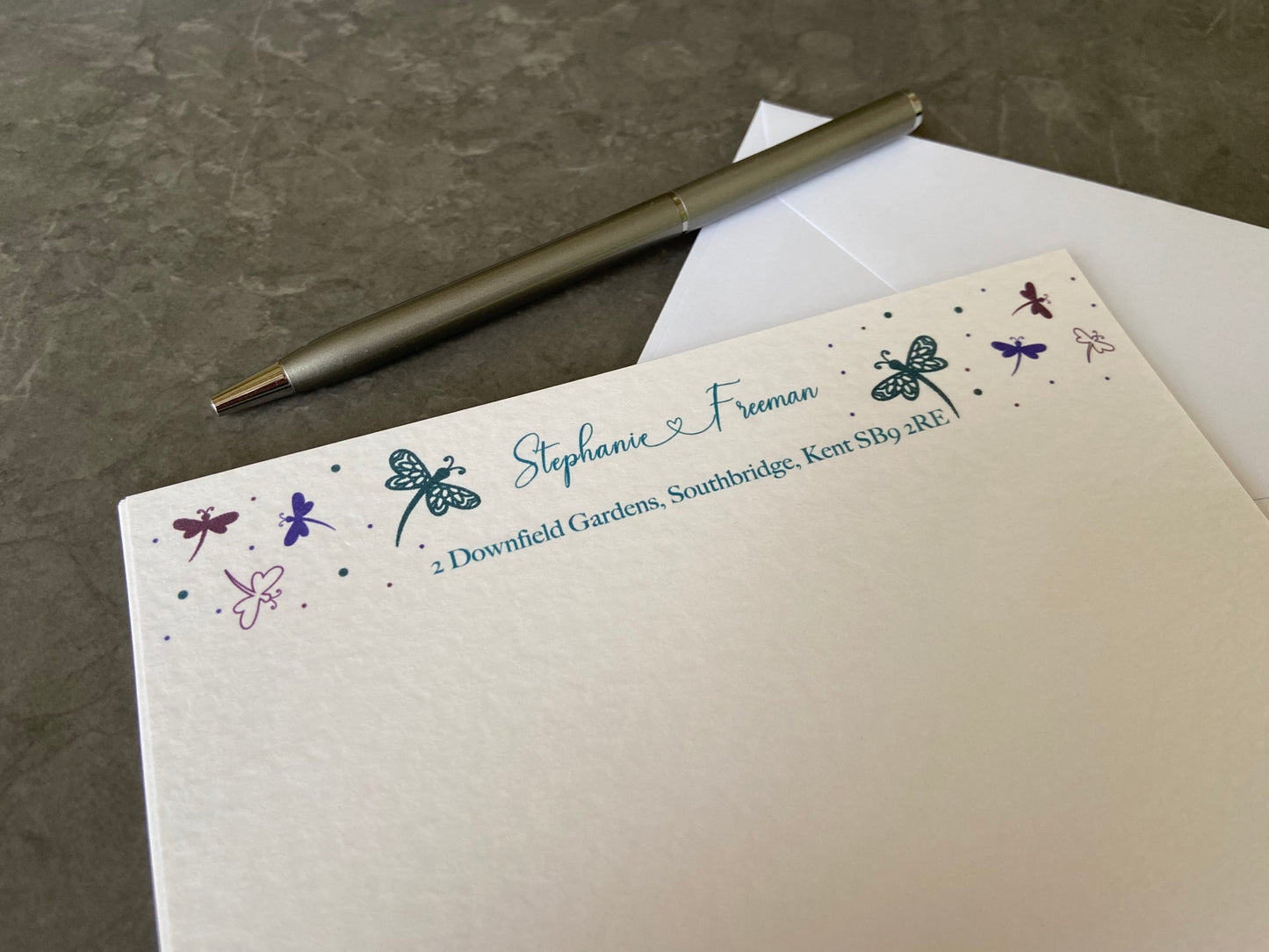 Personalised Dragonfly Writing Paper