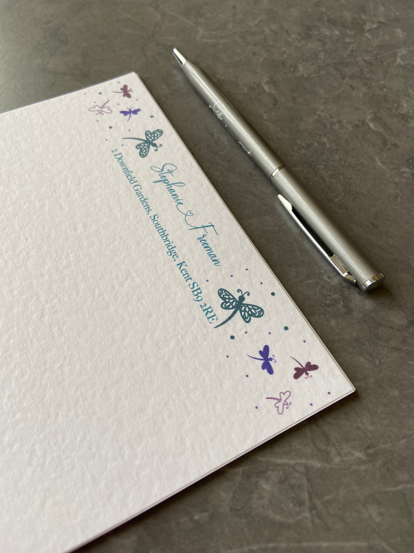 Personalised Dragonfly Writing Paper