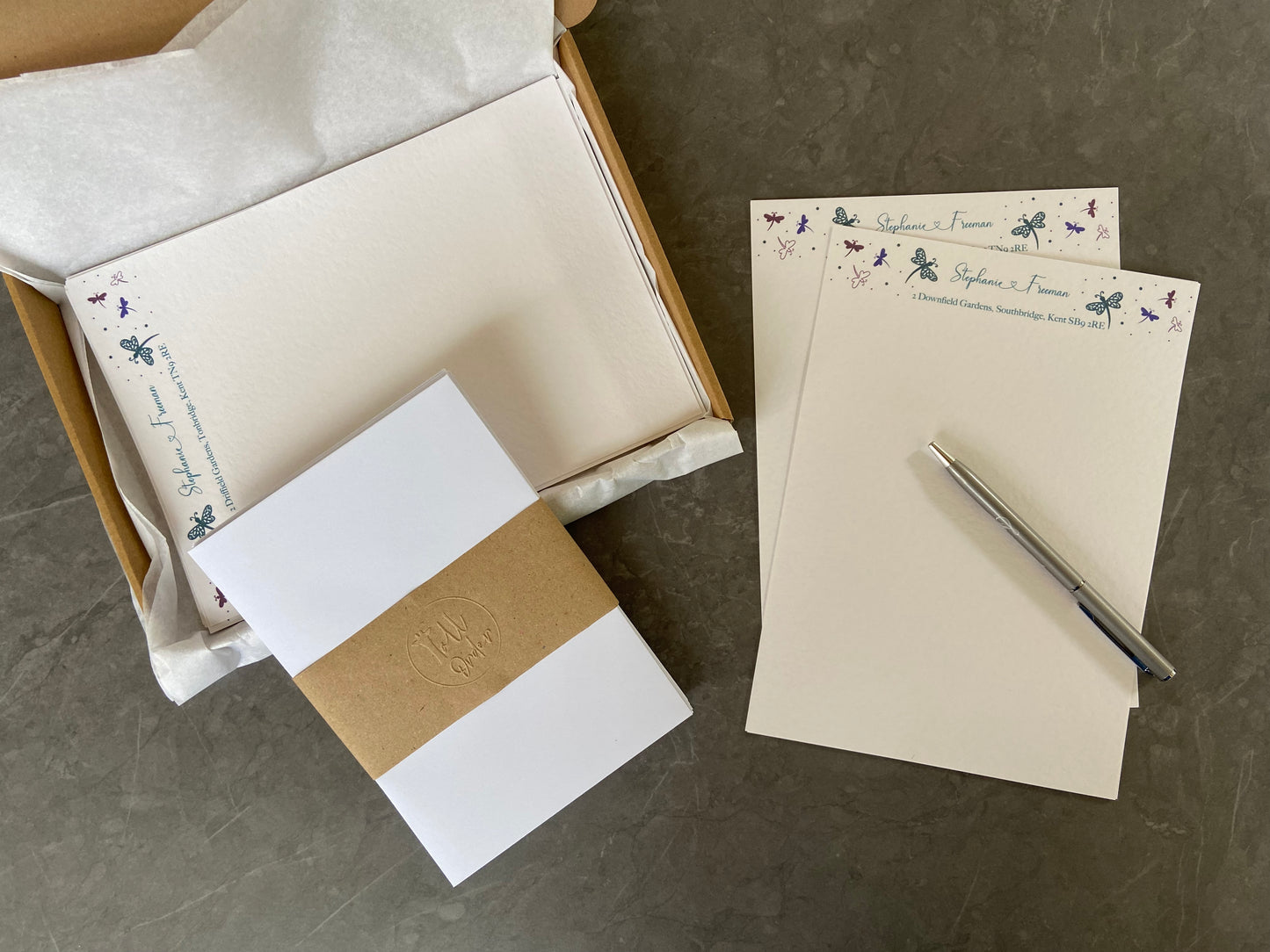 Personalised Dragonfly Writing Paper