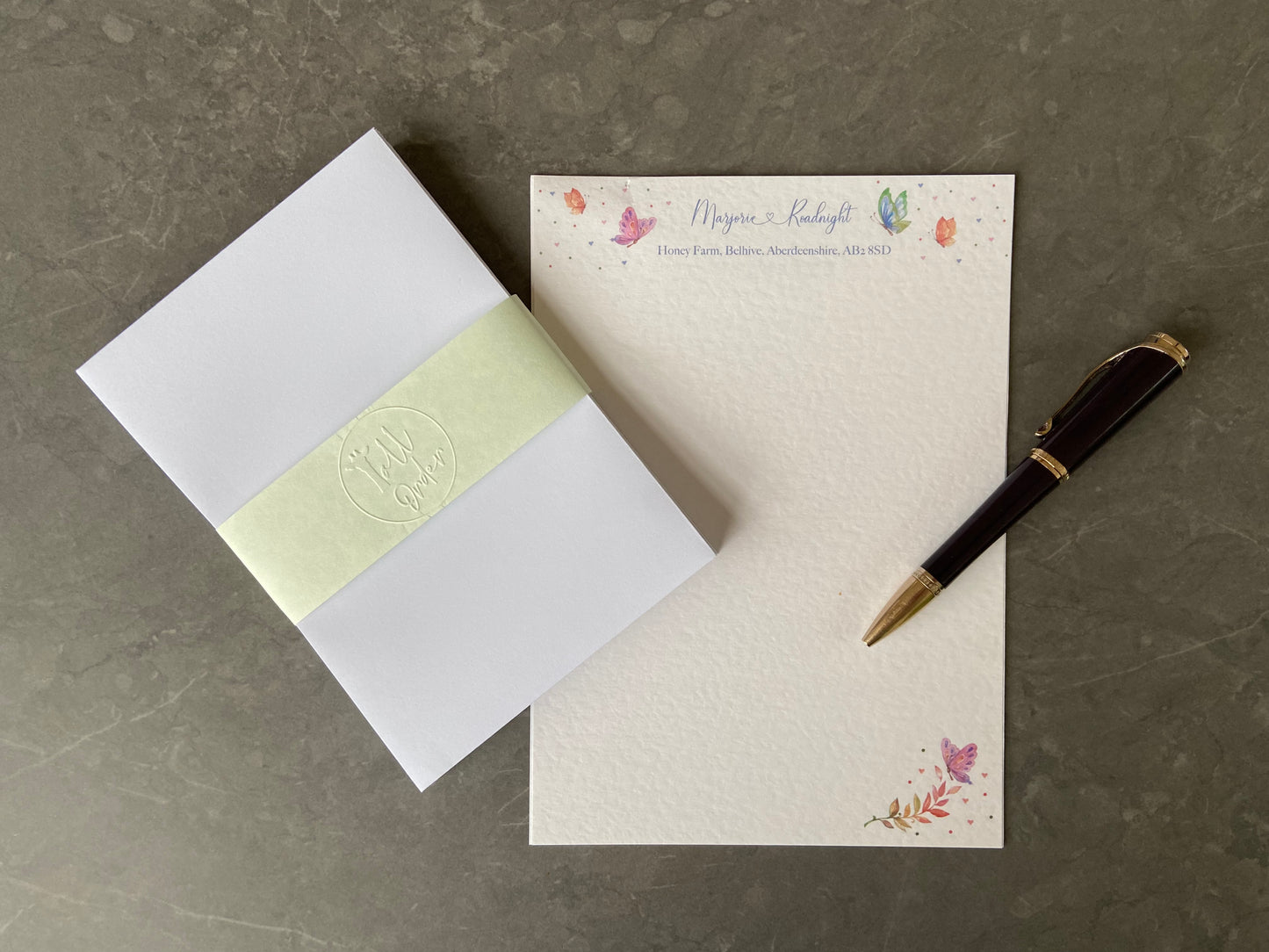 Personalised Butterfly Writing Paper