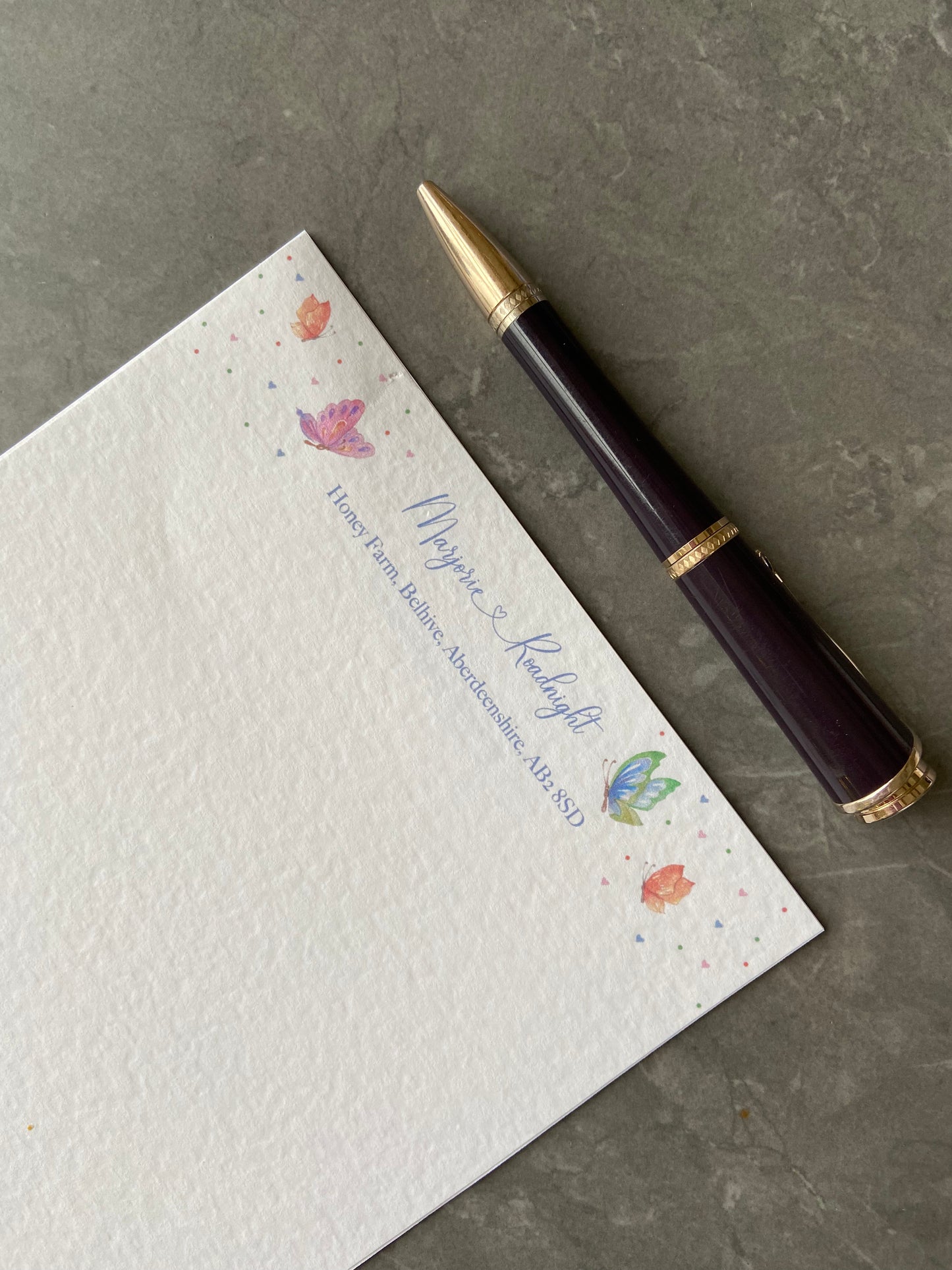 Personalised Butterfly Writing Paper