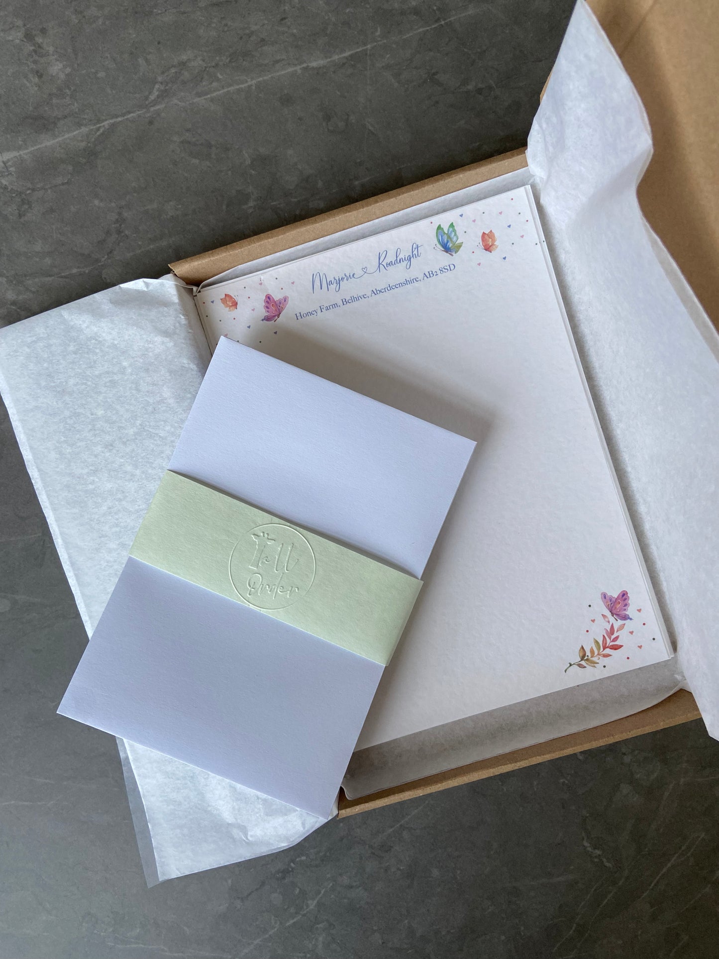 Personalised Butterfly Writing Paper