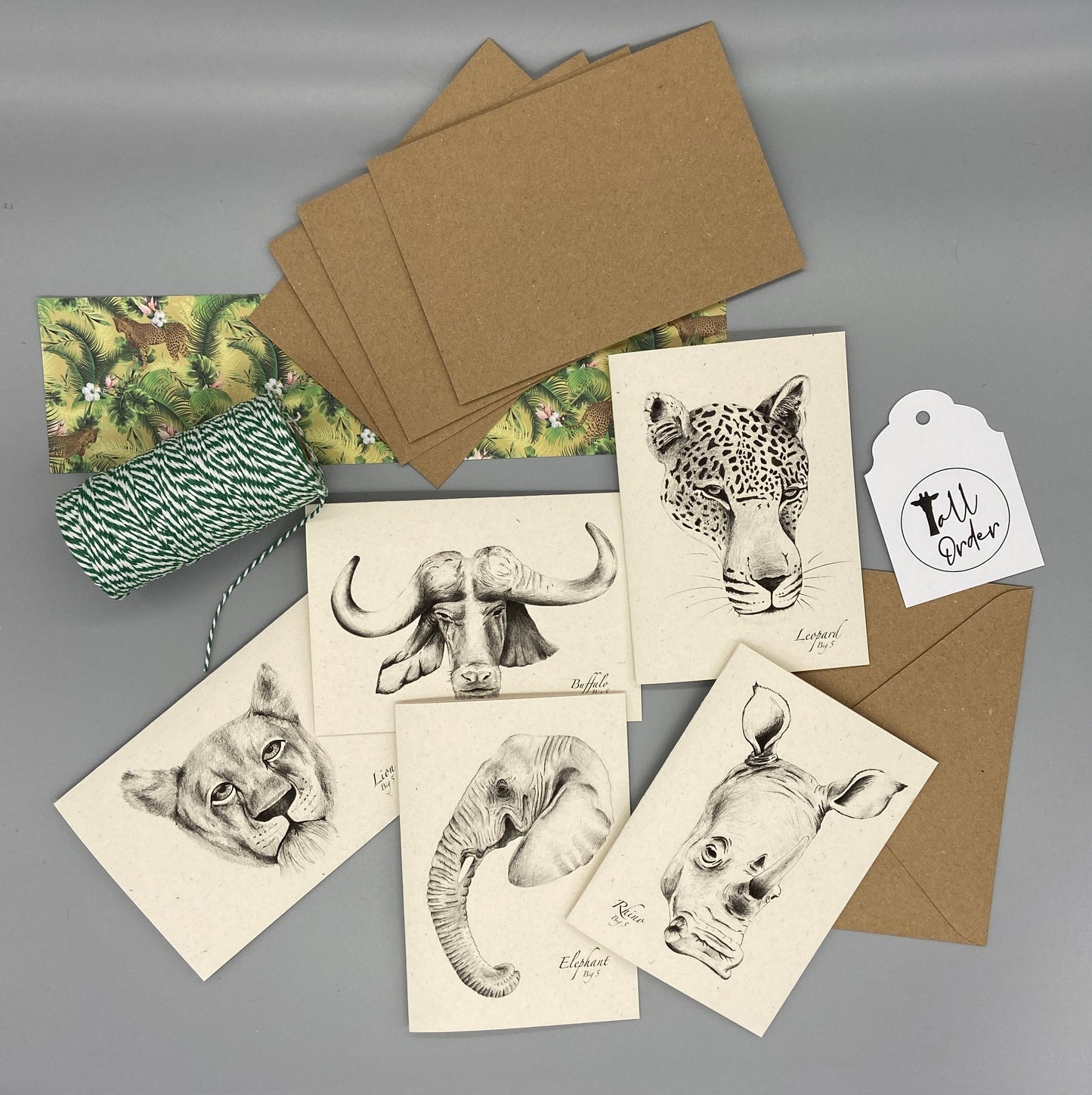 African Big 5 Note Cards