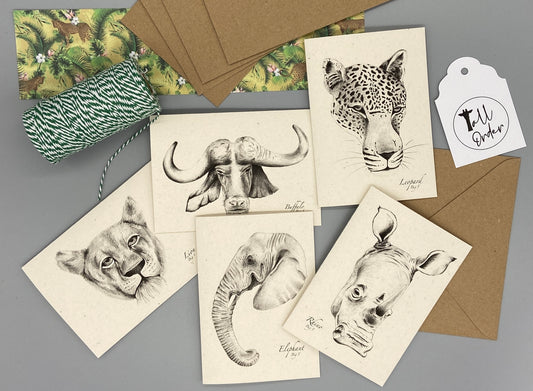 African Big 5 Note Cards