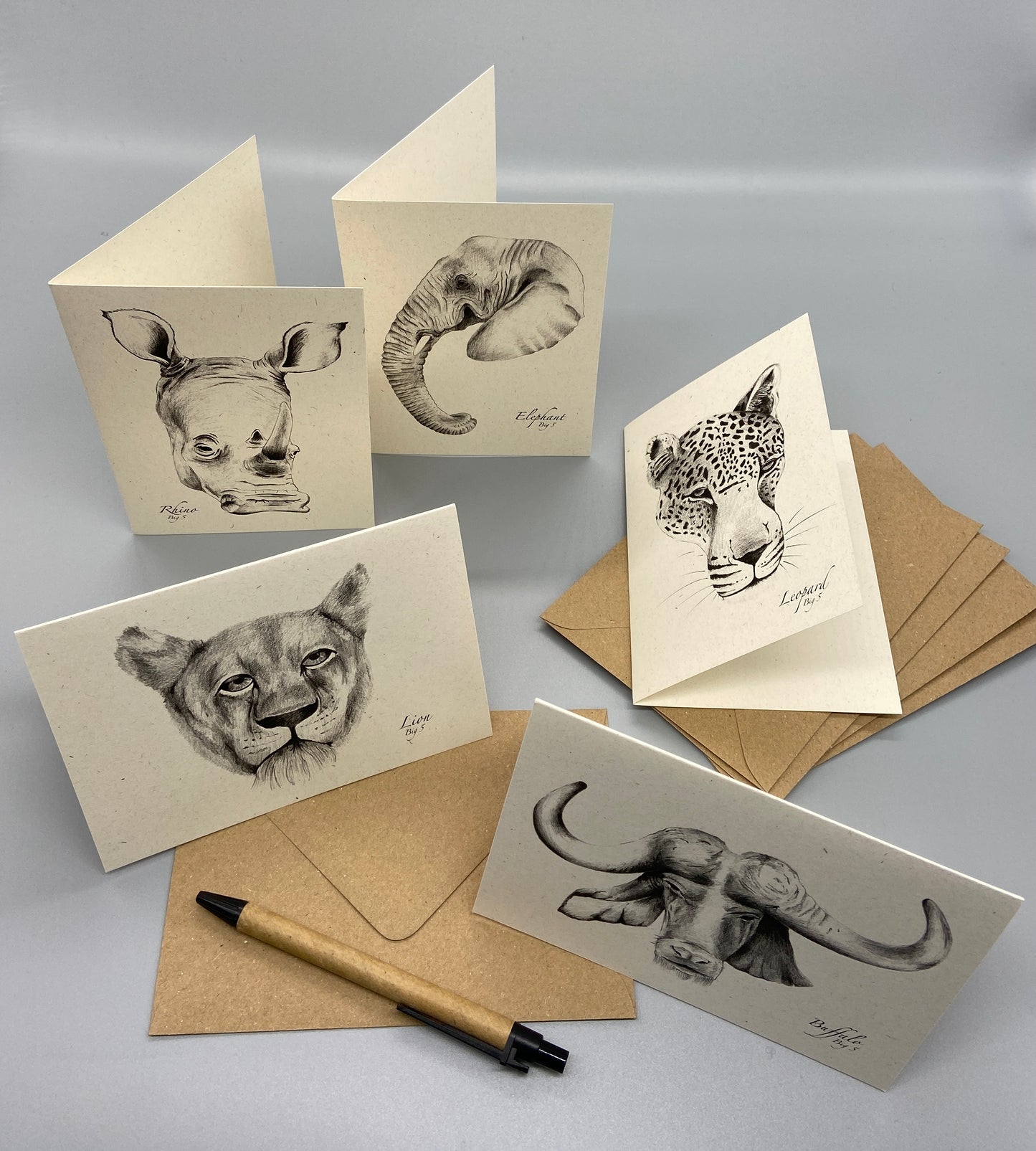 African Big 5 Note Cards