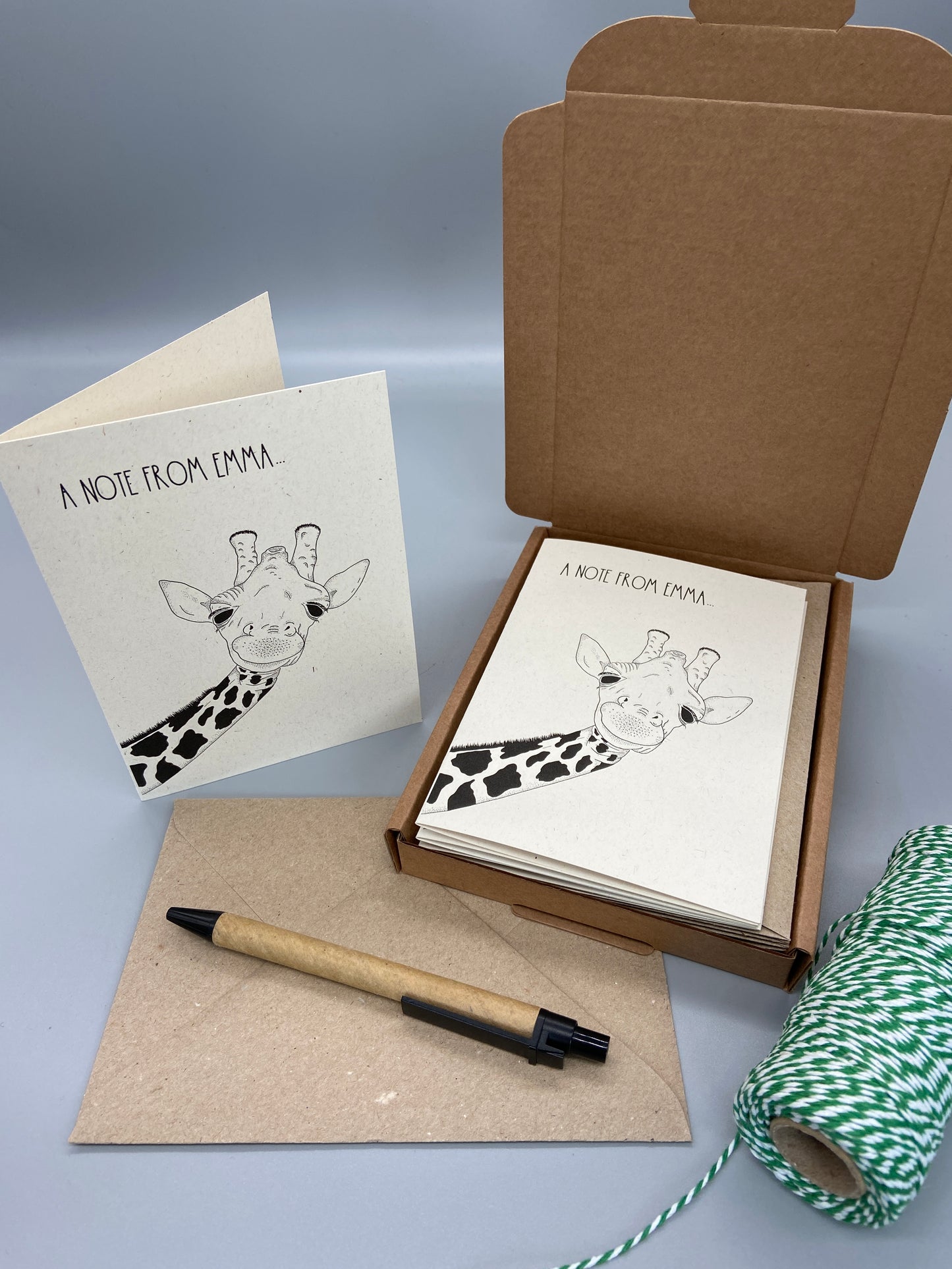 Personalised Giraffe Note Cards