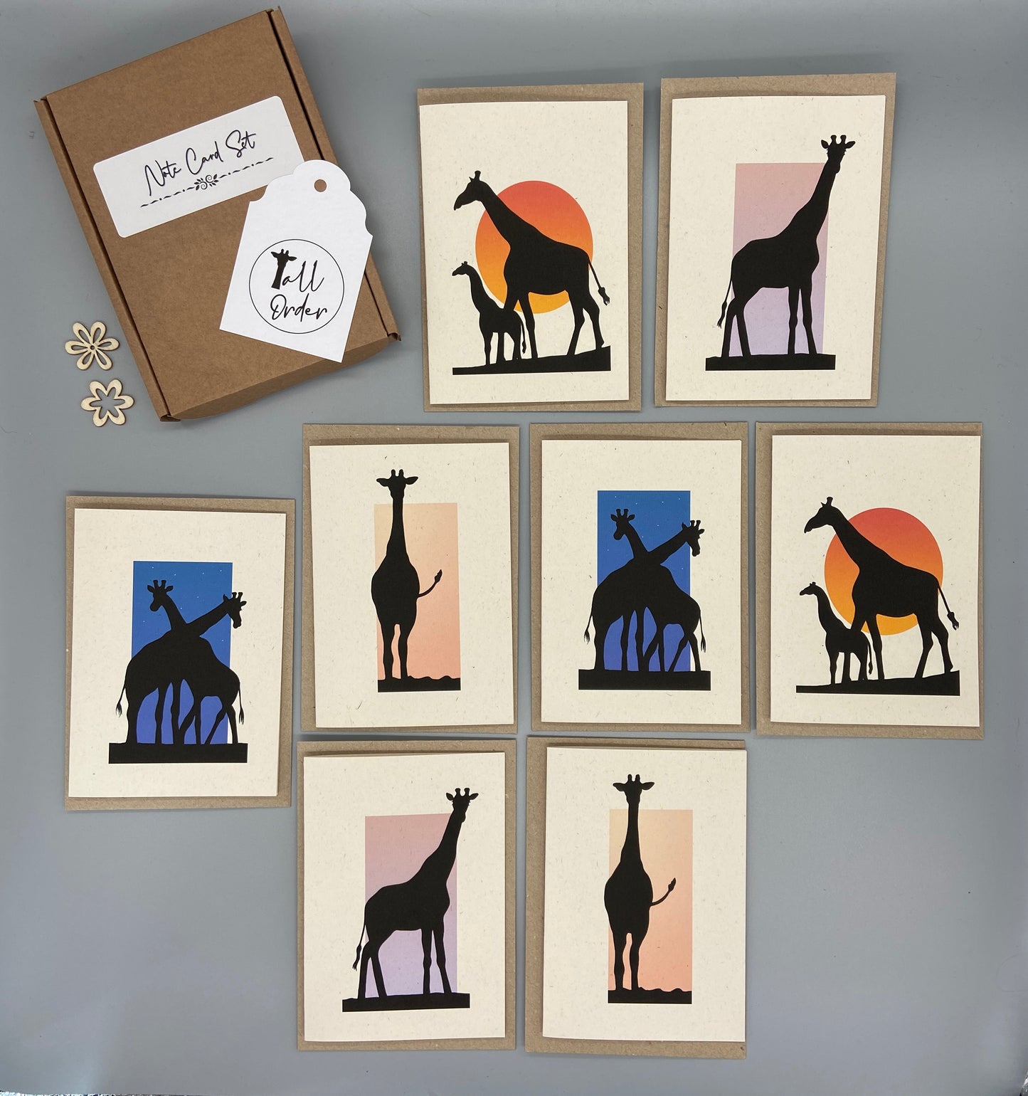 Giraffe Shadow Note Cards