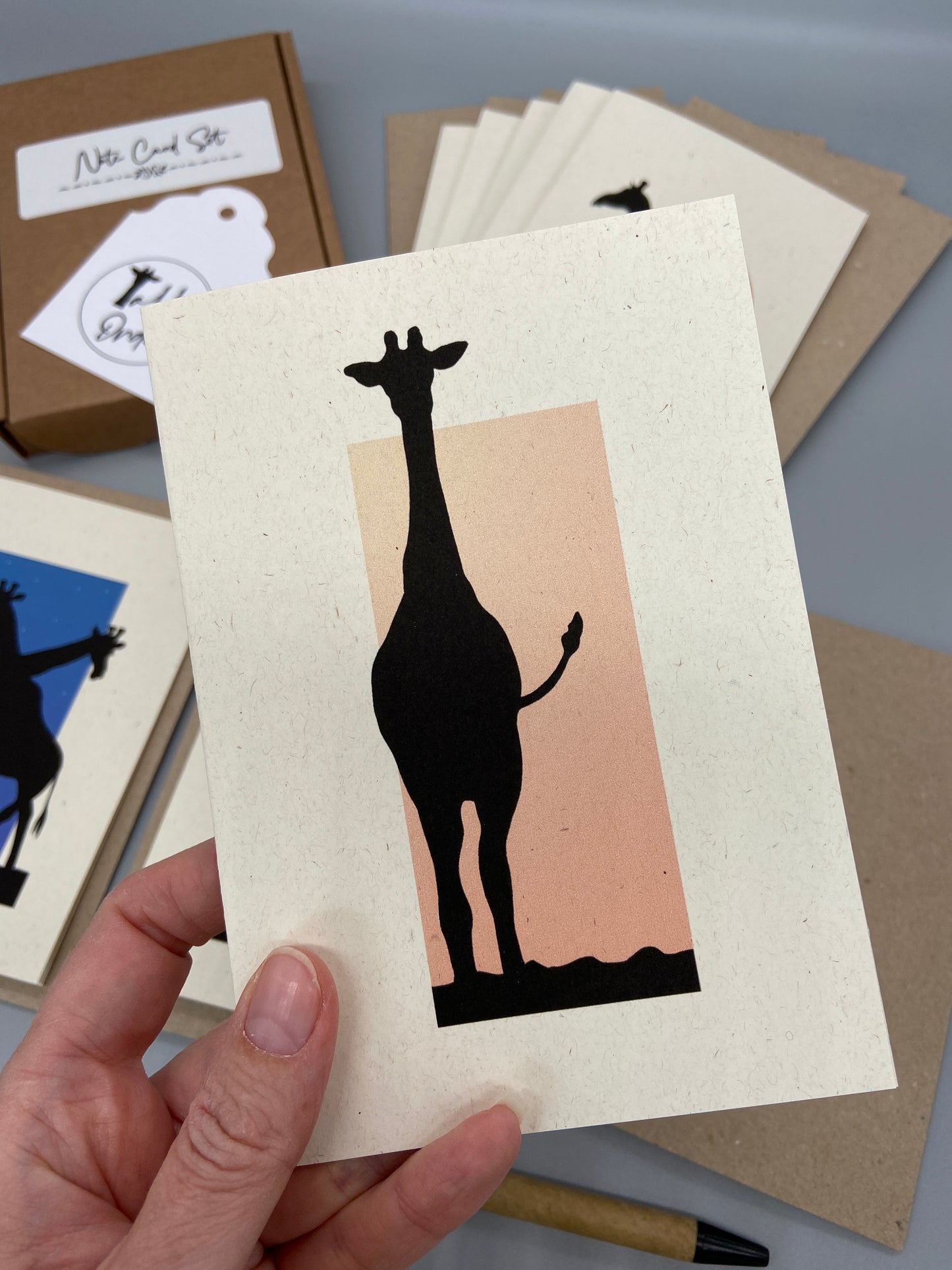 Giraffe Shadow Note Cards