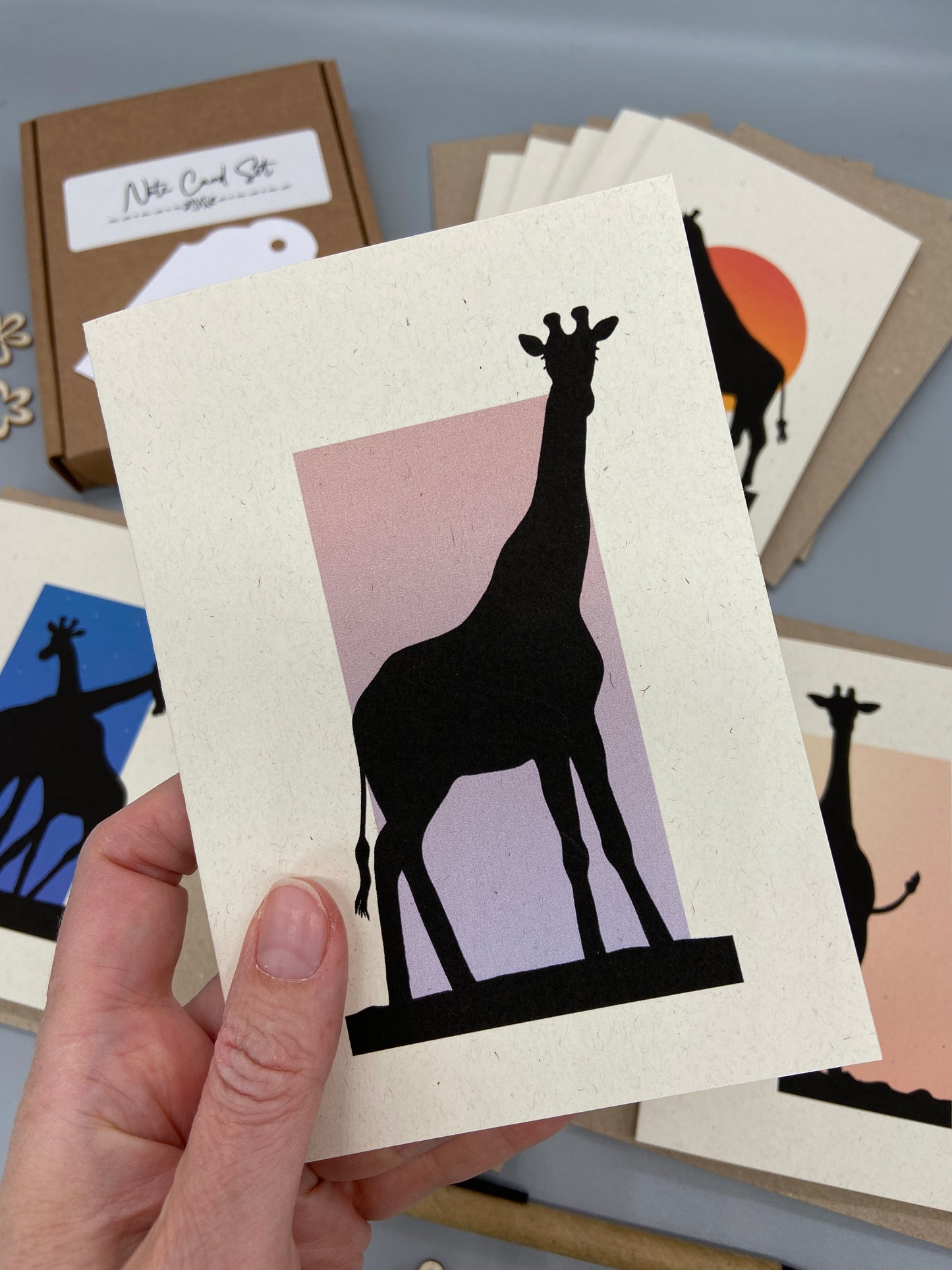 Giraffe Shadow Note Cards