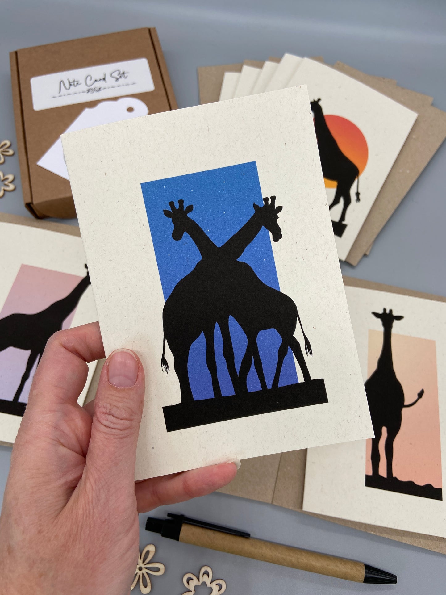 Giraffe Shadow Note Cards