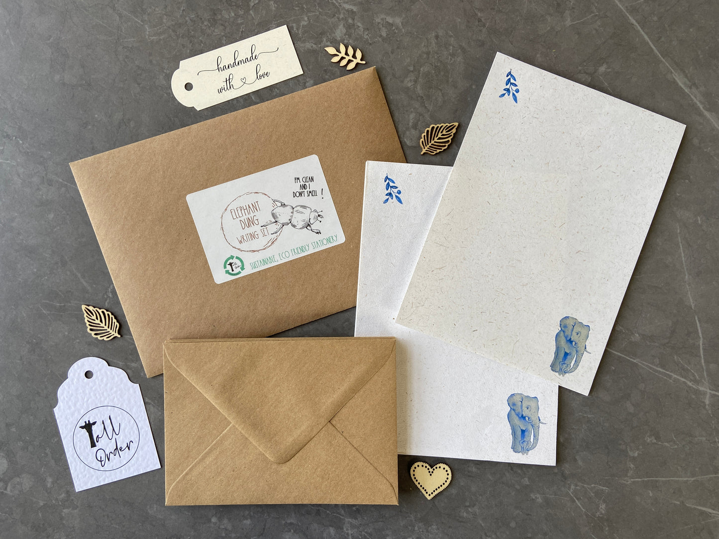 Organic Elephant Writing Paper Set