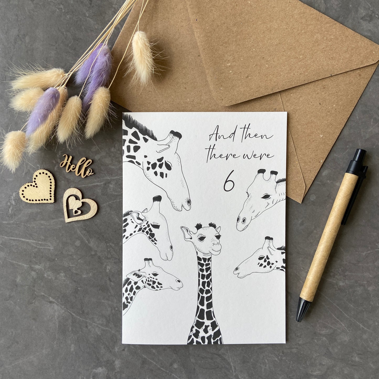 New Baby Card, family of 6