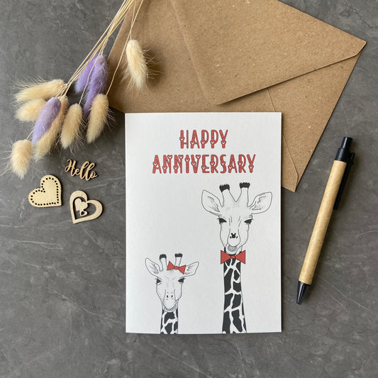 Giraffe Anniversary Card