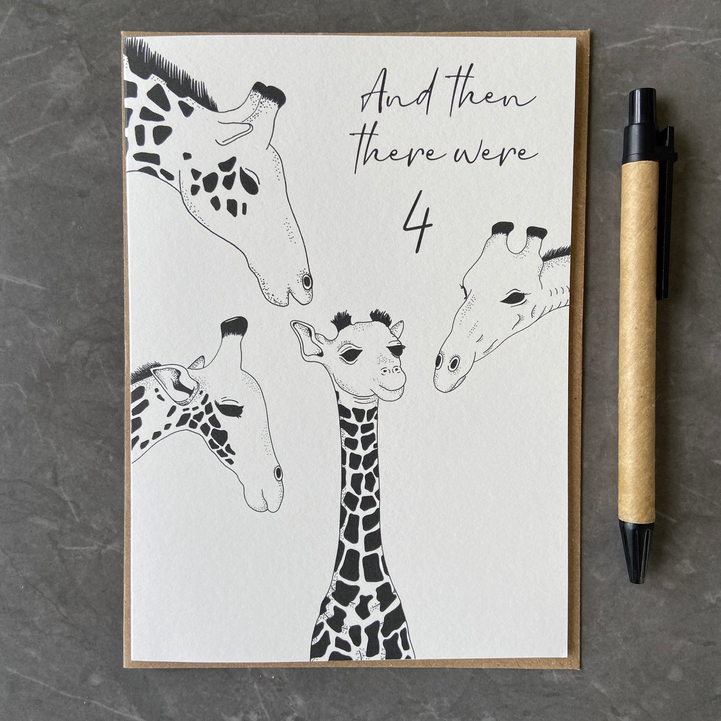 New Baby Card, family of 4