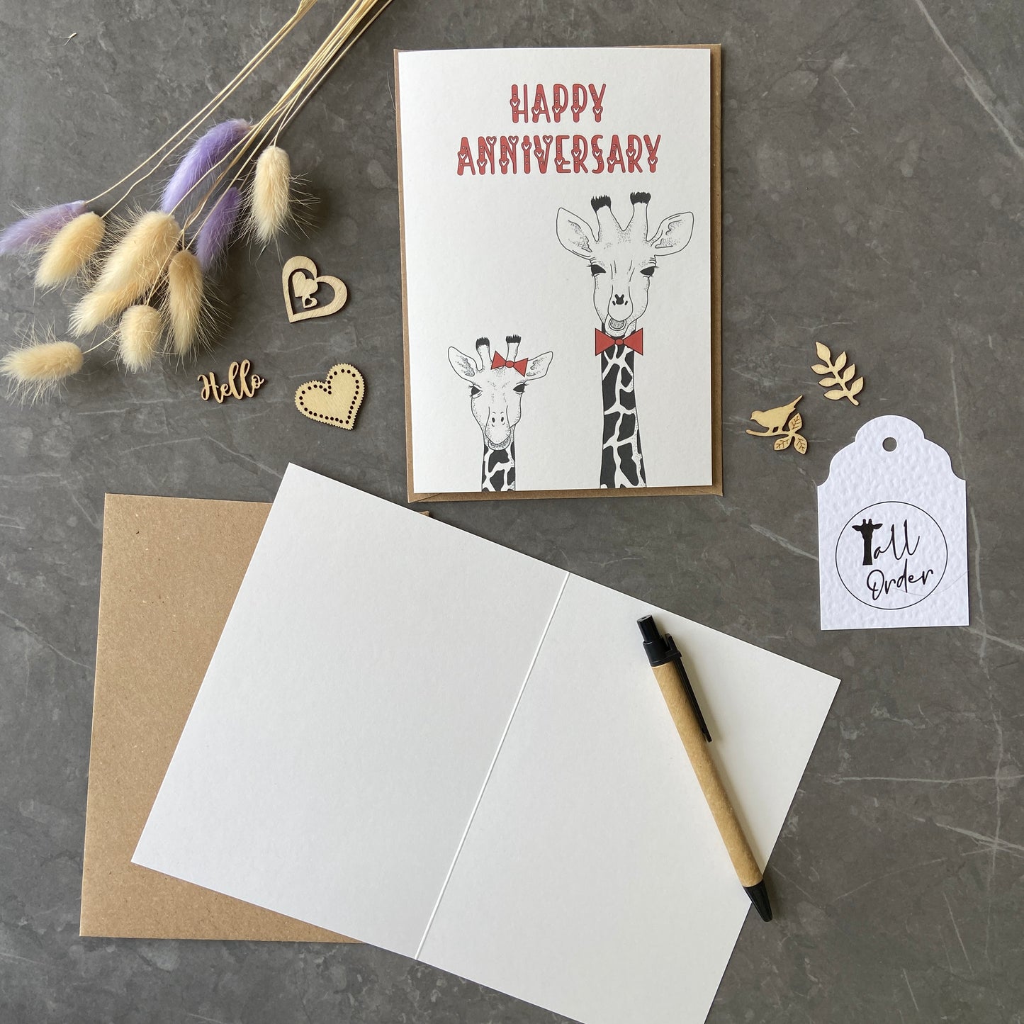 Giraffe Anniversary Card