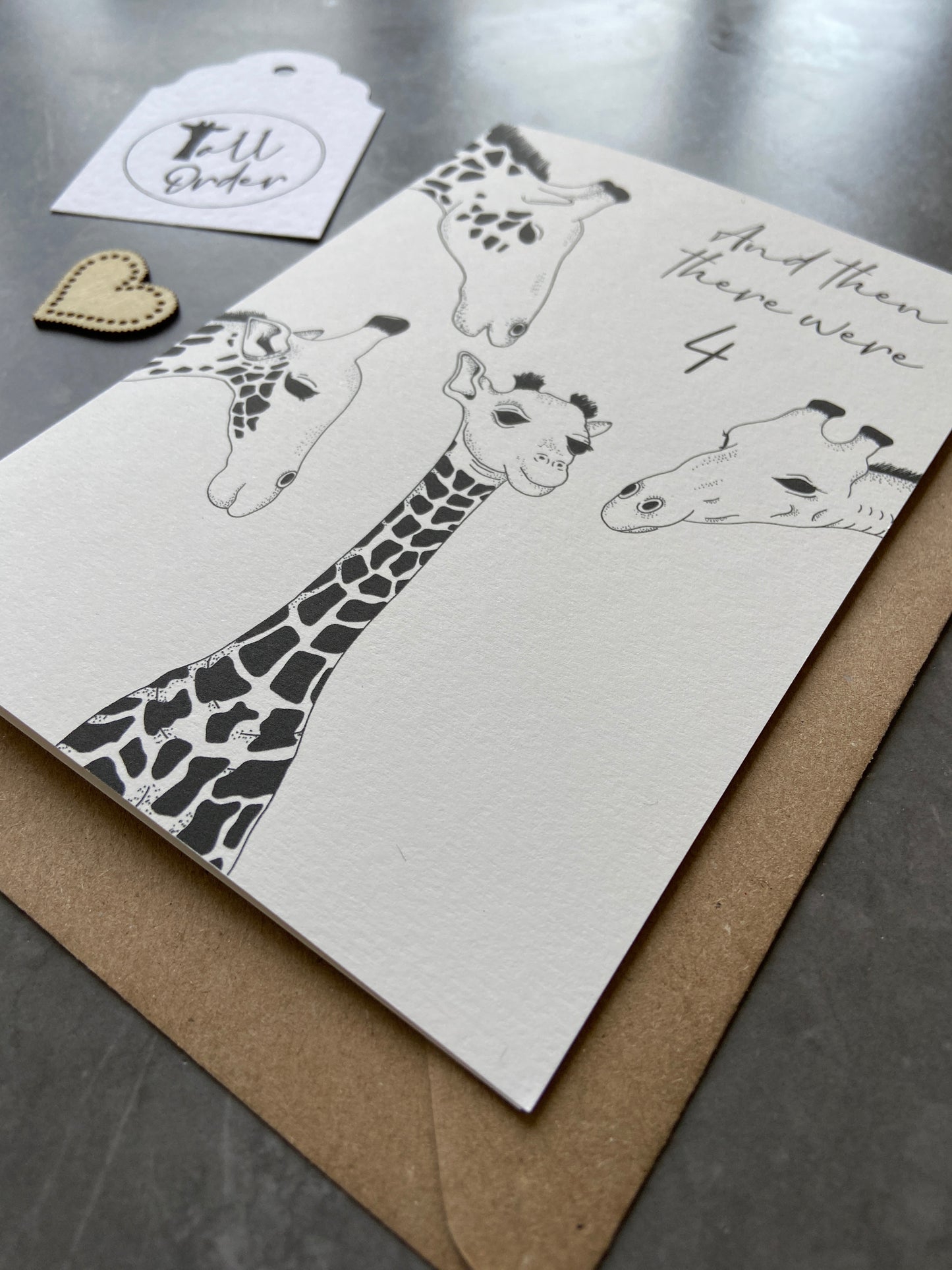 New Baby Card, family of 4