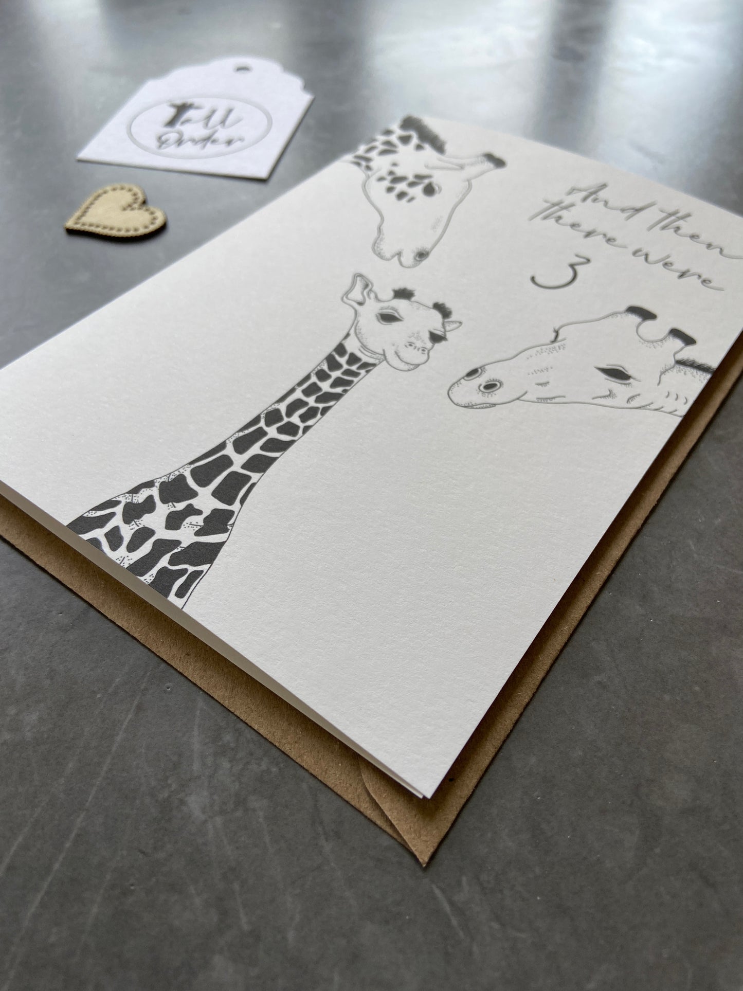 New baby card, family of 3