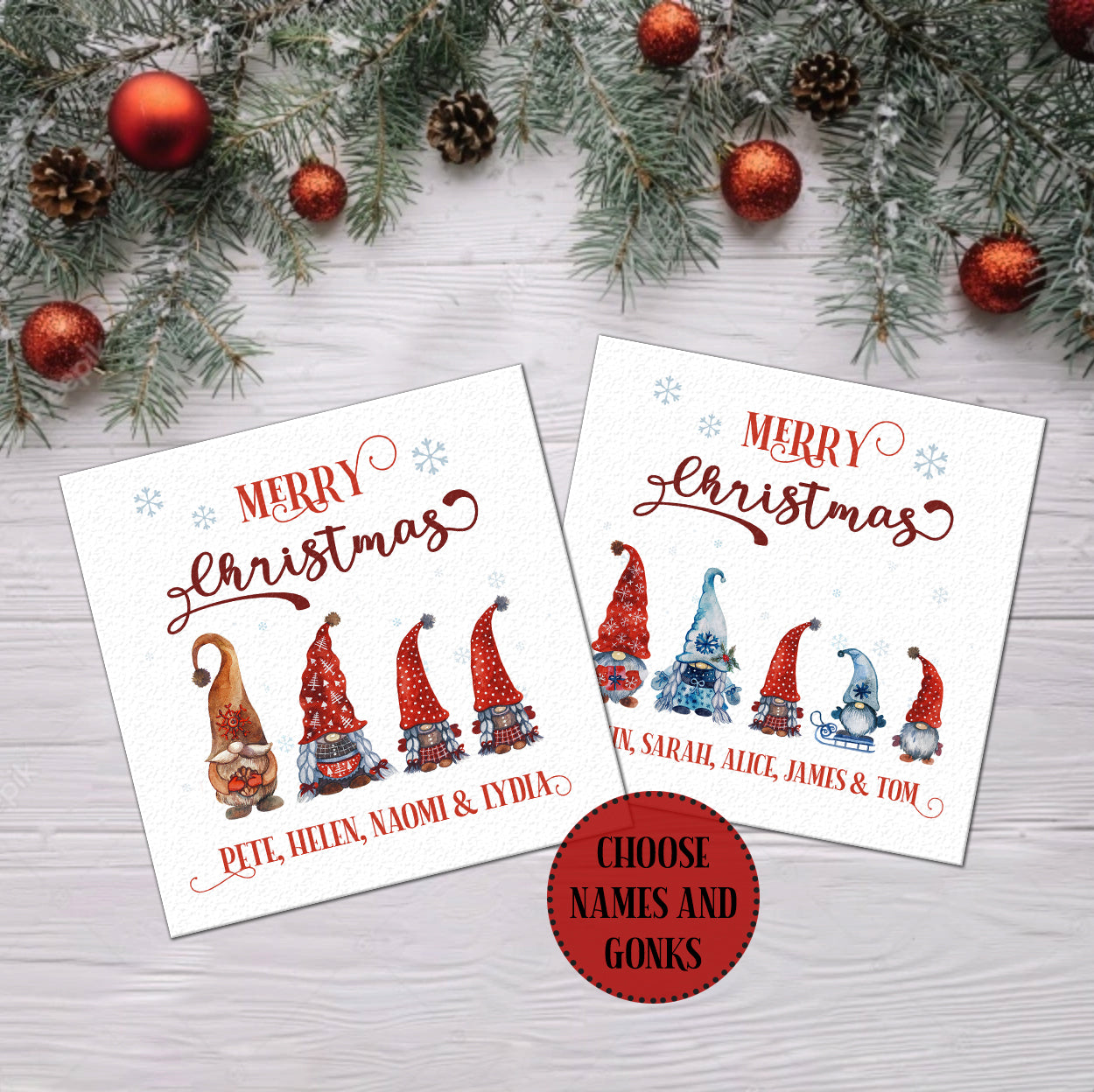 Personalised Gonk Family Christmas Card