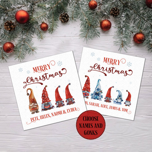 Personalised Gonk Family Christmas Card