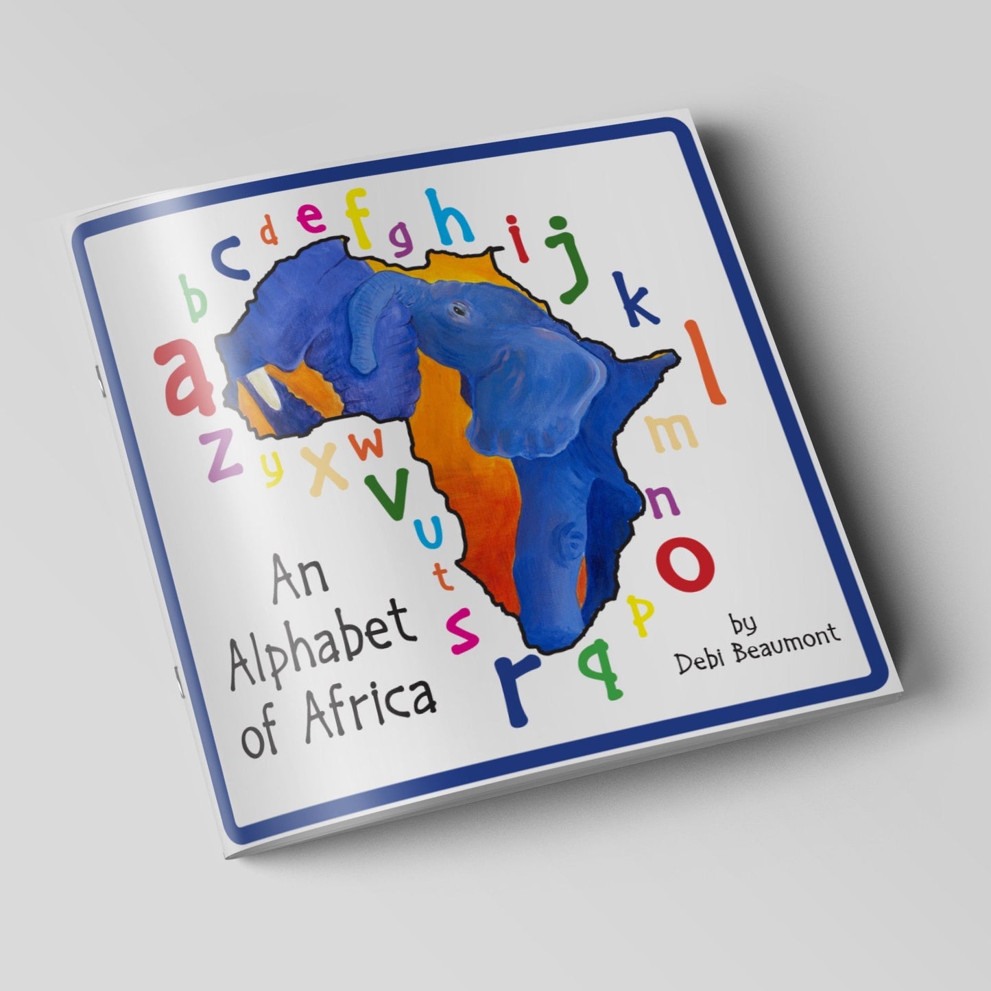 "An Alphabet of Africa" children's ABC book with bright pictures of African animals and tribespeople for every letter of the alphabet.