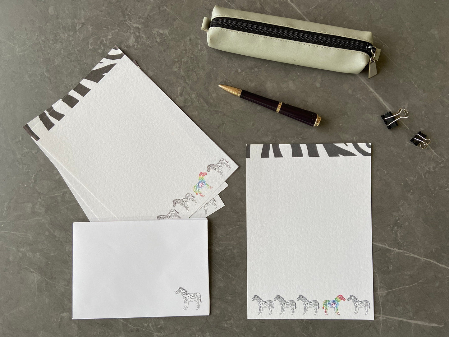 Zebra Writing Paper Set