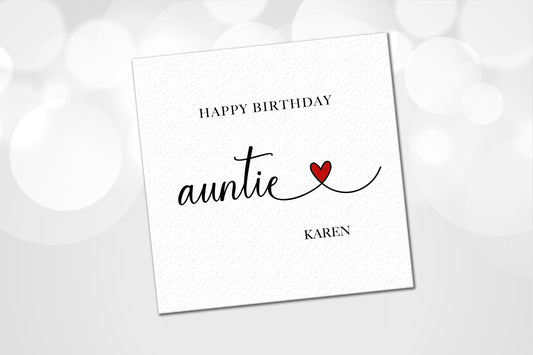Personalised Auntie Birthday Card