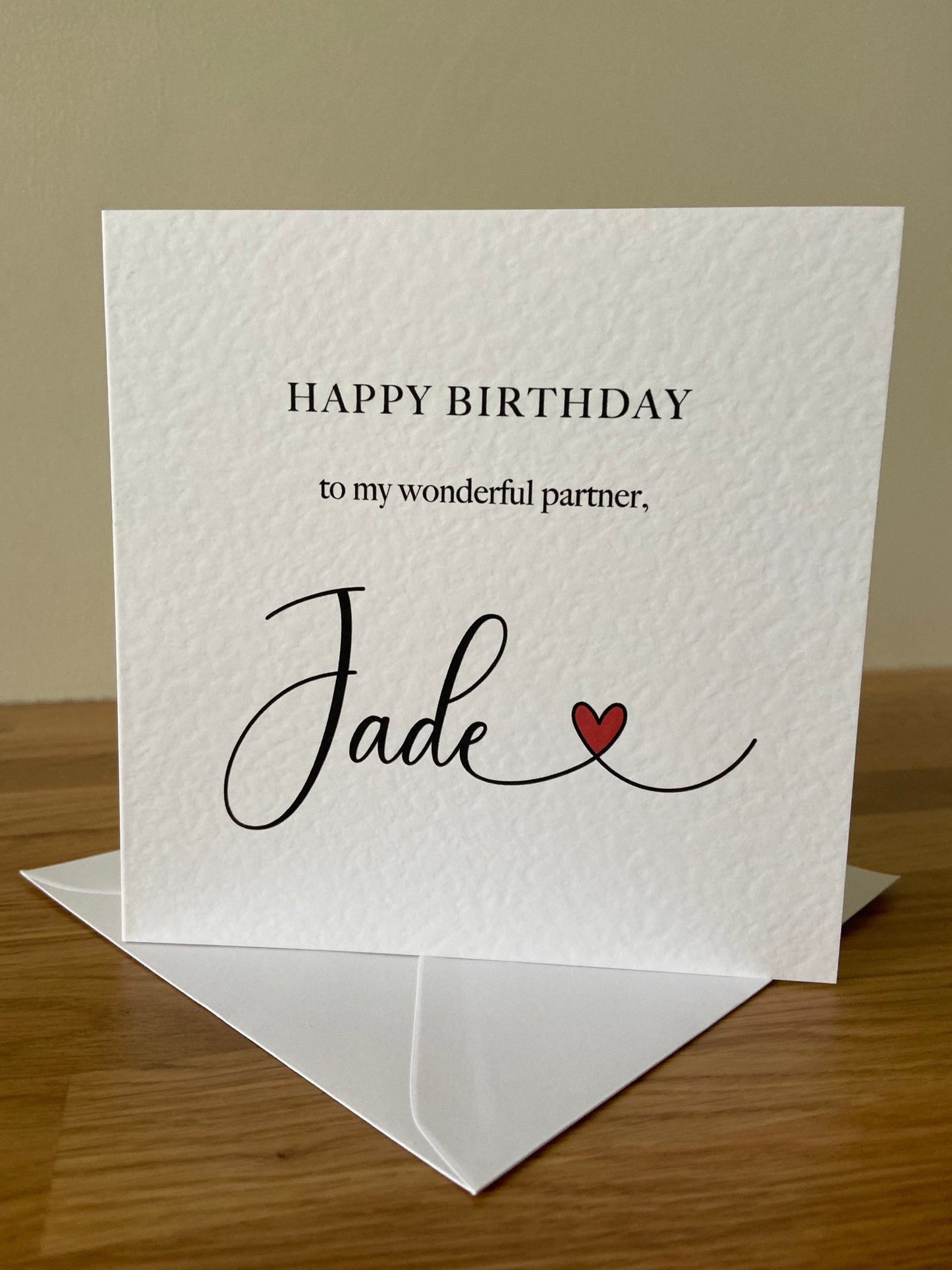 Personalised Partner Birthday Card