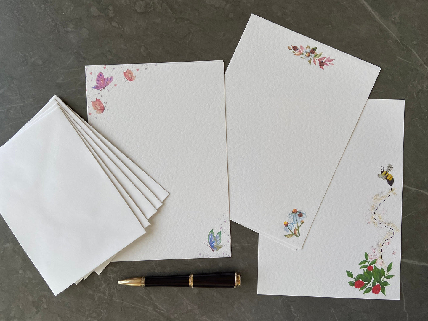 45 Piece Writing Set - Bees, Butterflies and Ladybirds