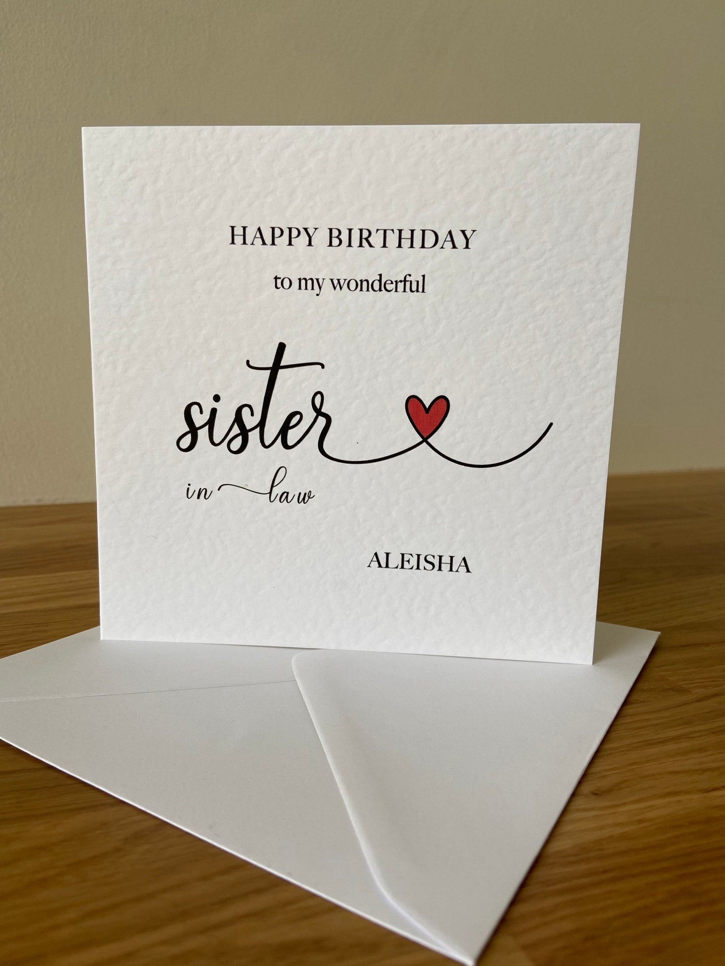 Personalised Sister-in-law Birthday Card