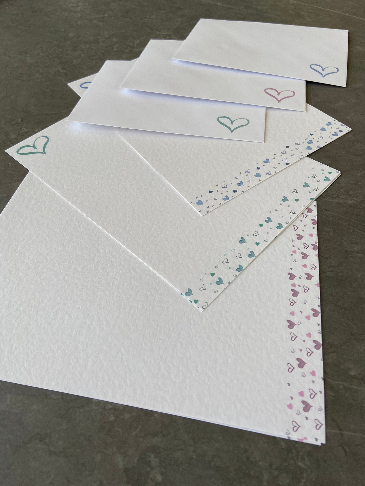 Heart Writing Paper Set