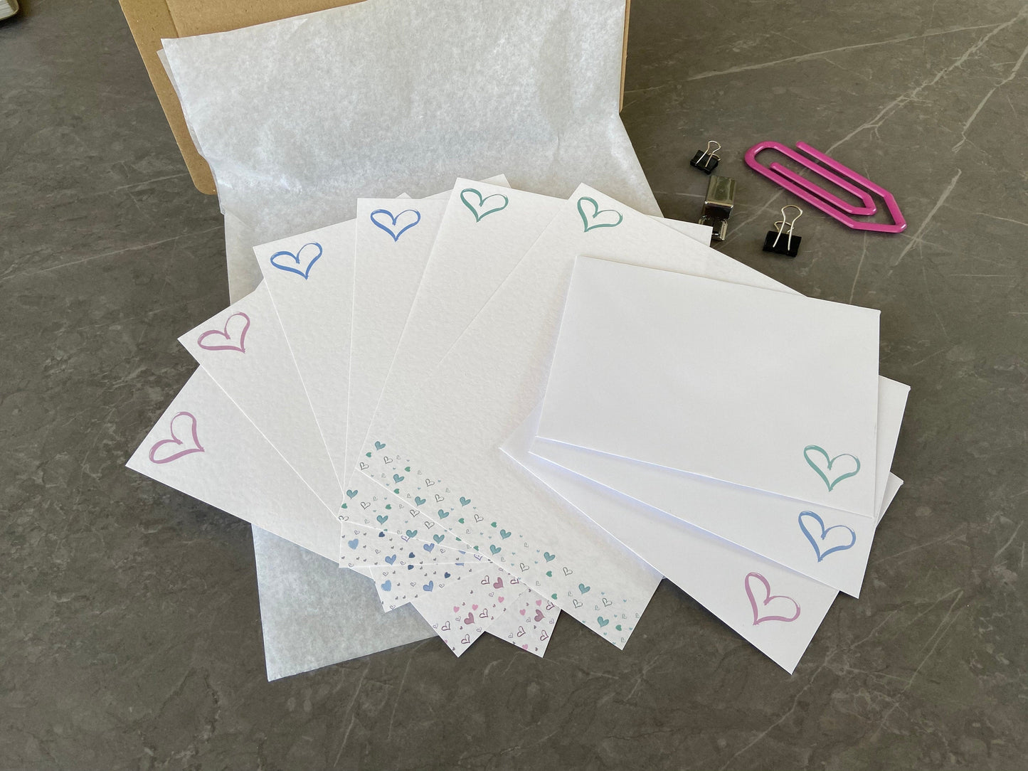 Heart Writing Paper Set