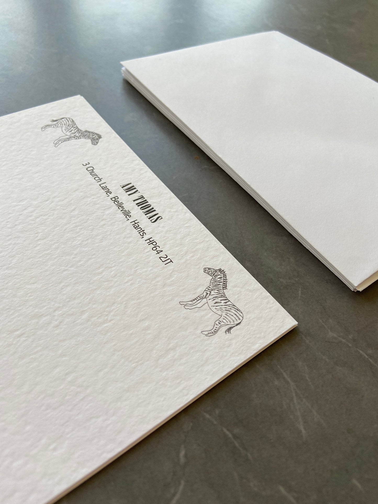 Personalised Zebra Writing Paper Set